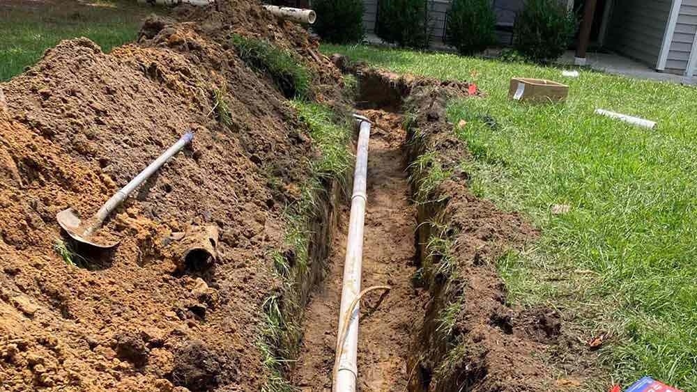 broken sewer pipe replacement Raleigh, NC