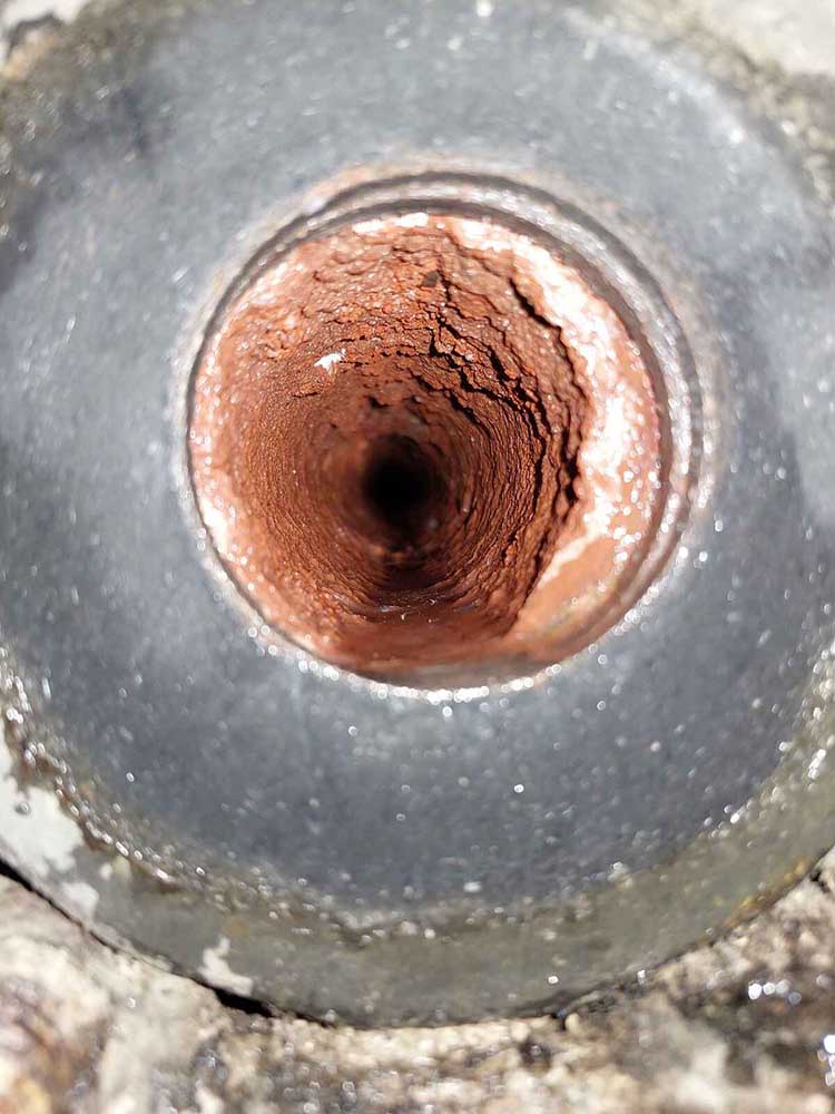 image of inner pipe with buildup